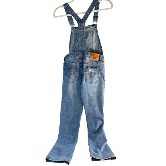 Levi’s Girls Jean Bid Overalls Med Wash Distressed Size 10R - Picture 2 of 8
